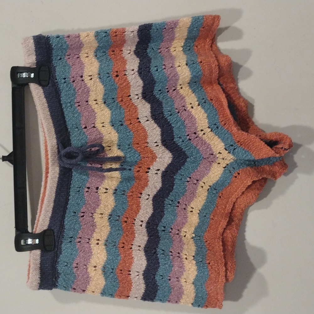 aerie Striped Knit Lounge Shorts in Orange, Blue, Purple, Cream